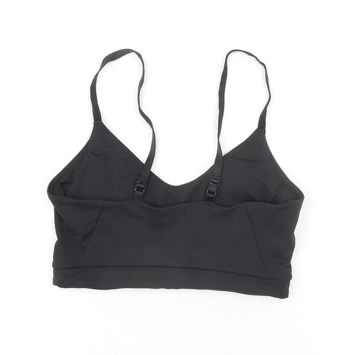 H&M Womens Black Polyester Cropped Tank Size M V-Neck Pullover - Sports Bra