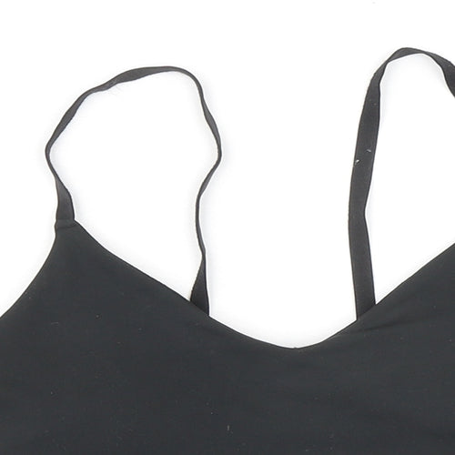 H&M Womens Black Polyester Cropped Tank Size M V-Neck Pullover - Sports Bra