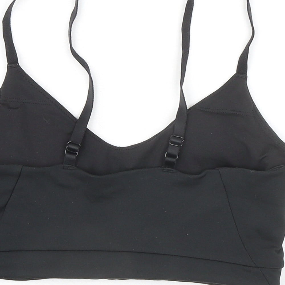 H&M Womens Black Polyester Cropped Tank Size M V-Neck Pullover - Sports Bra