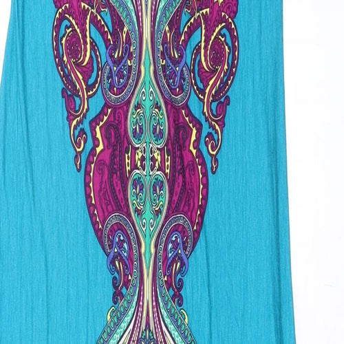 Per Una Womens Blue Paisley Viscose Maxi Size 14 V-Neck