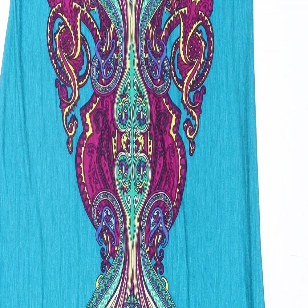Per Una Womens Blue Paisley Viscose Maxi Size 14 V-Neck