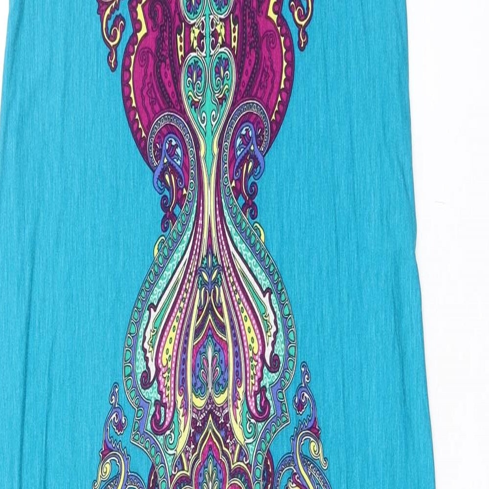 Per Una Womens Blue Paisley Viscose Maxi Size 14 V-Neck