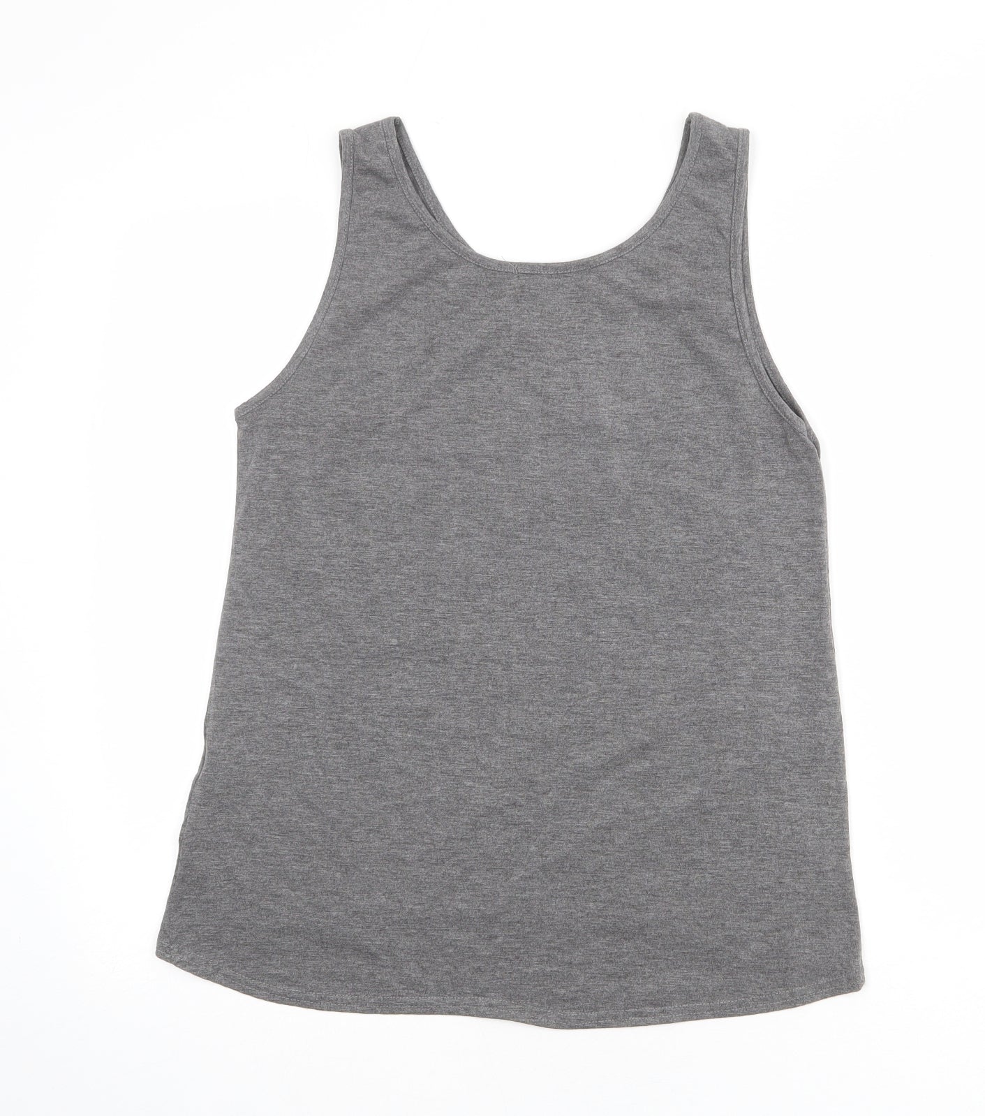 Missguided Womens Grey Viscose Basic Tank Size 6 Round Neck - Sun Of A Beach