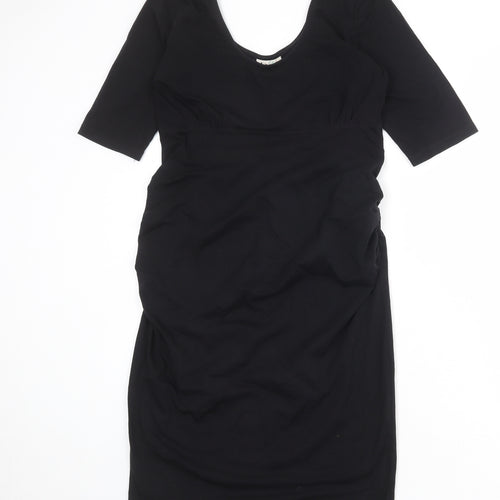 NEXT Womens Black Cotton Shift Size 10 Scoop Neck Pullover