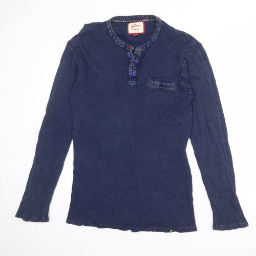 Joe Browns Mens Blue Polyester T-Shirt Size M Round Neck