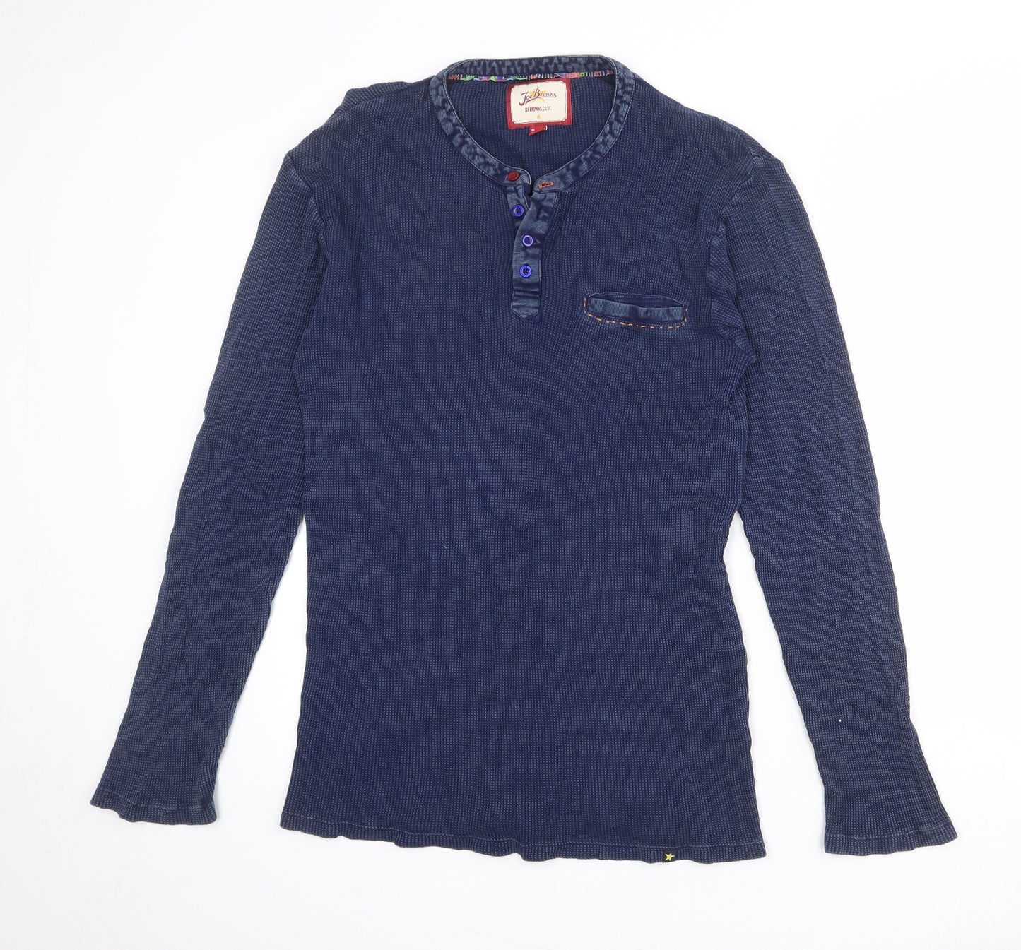 Joe Browns Mens Blue Polyester T-Shirt Size M Round Neck
