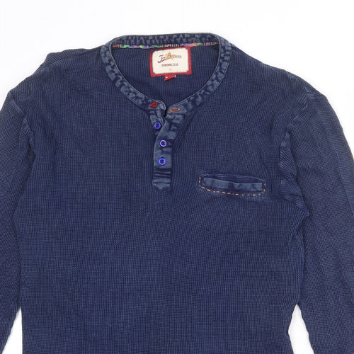 Joe Browns Mens Blue Polyester T-Shirt Size M Round Neck