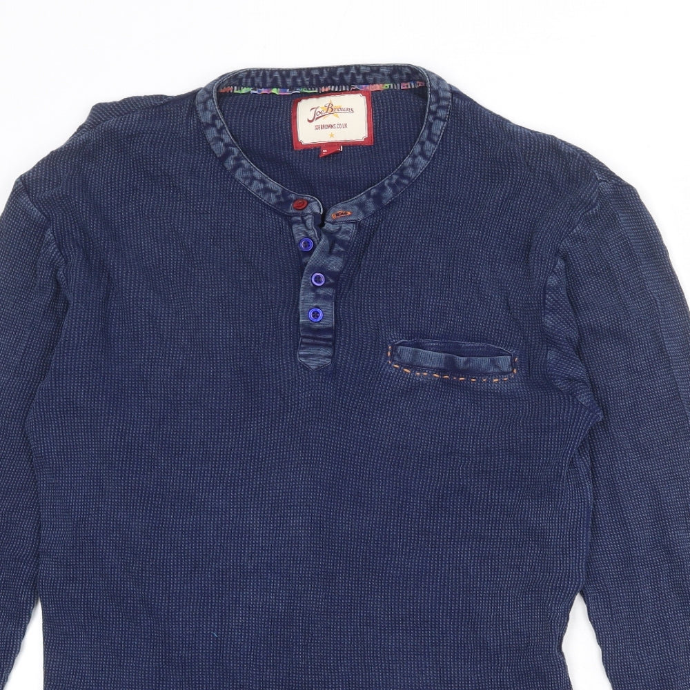 Joe Browns Mens Blue Polyester T-Shirt Size M Round Neck