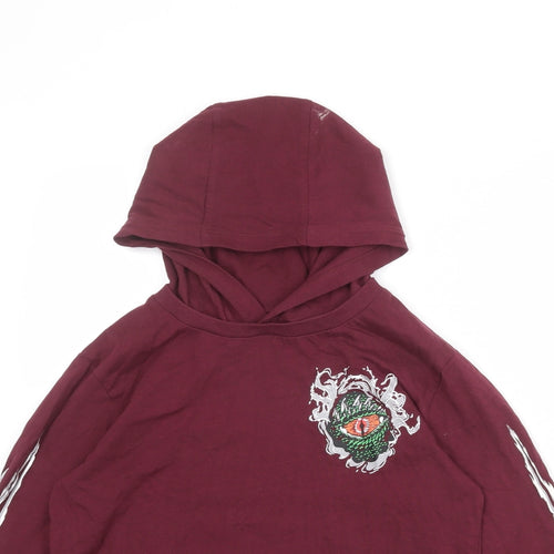 NEXT Boys Red 100% Cotton Pullover Hoodie Size 10 Years Pullover - T-Rex