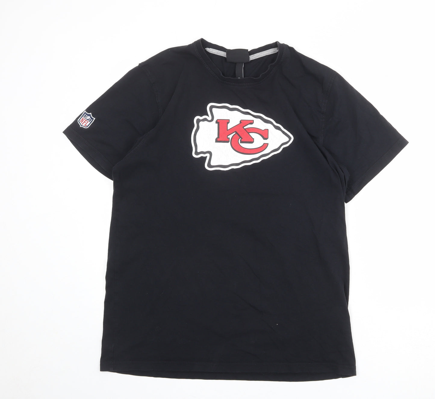 NFL Mens Black Cotton T-Shirt Size XL Round Neck - Kansas City Chiefs
