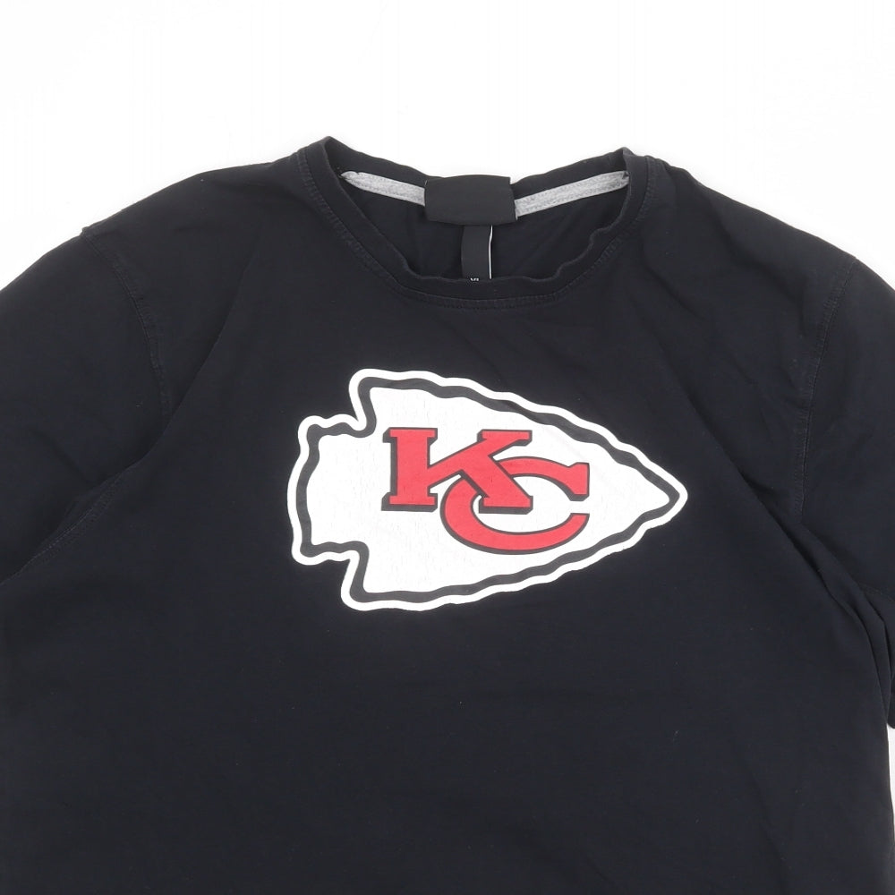 NFL Mens Black Cotton T-Shirt Size XL Round Neck - Kansas City Chiefs