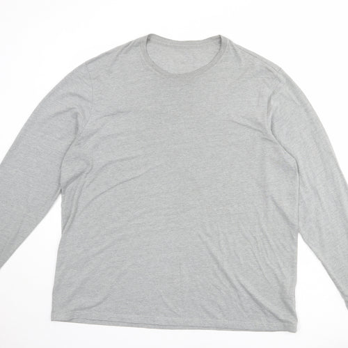 Marks and Spencer Mens Grey Cotton T-Shirt Size XL Round Neck