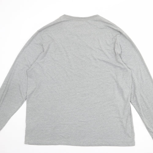 Marks and Spencer Mens Grey Cotton T-Shirt Size XL Round Neck