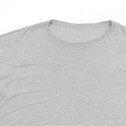 Marks and Spencer Mens Grey Cotton T-Shirt Size XL Round Neck