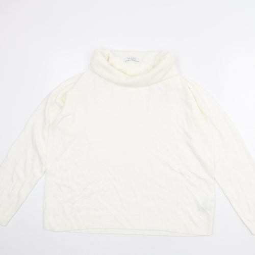 Classic Womens Ivory Roll Neck Acrylic Pullover Jumper Size 18