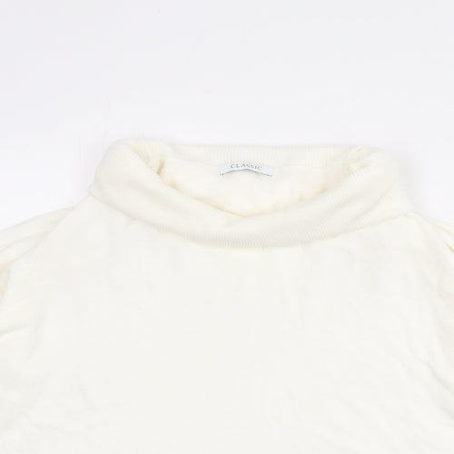 Classic Womens Ivory Roll Neck Acrylic Pullover Jumper Size 18
