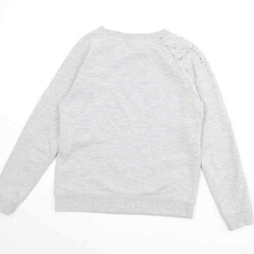 Hush Womens Grey Geometric Cotton Pullover Sweatshirt Size XS Pullover