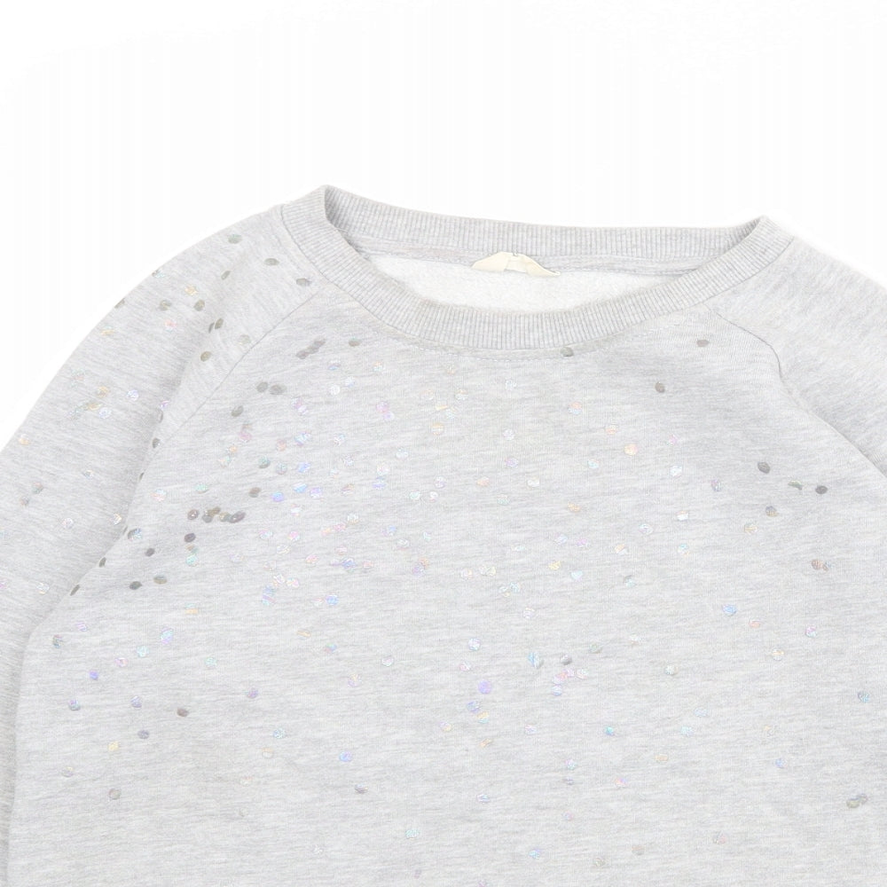 Hush Womens Grey Geometric Cotton Pullover Sweatshirt Size XS Pullover