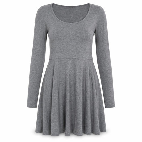 Topshop Womens Grey Polyester T-Shirt Dress Size 10 Round Neck Pullover