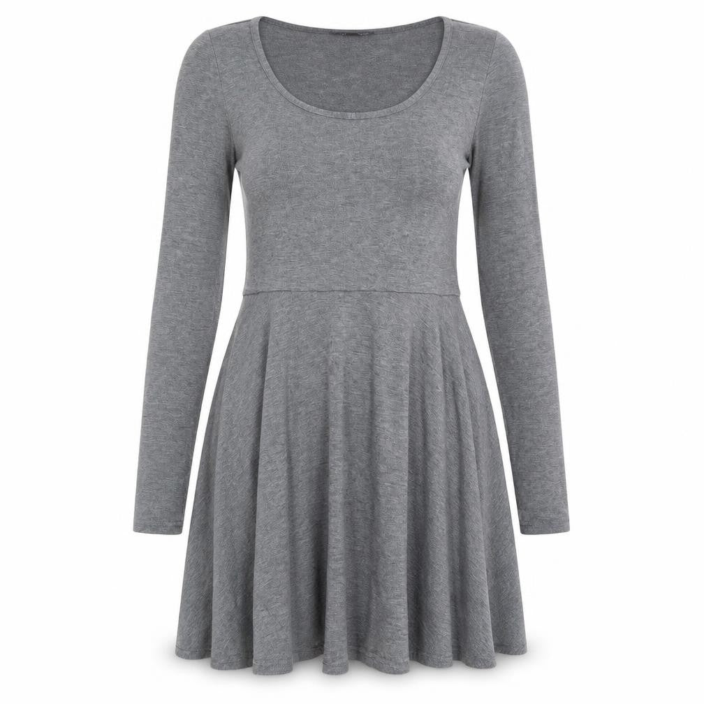 Topshop Womens Grey Polyester T-Shirt Dress Size 10 Round Neck Pullover