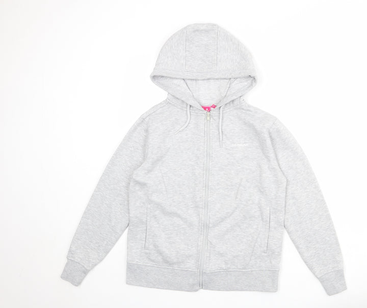LA Gear Girls Grey Polyester Full Zip Hoodie Size 9-10 Years Zip