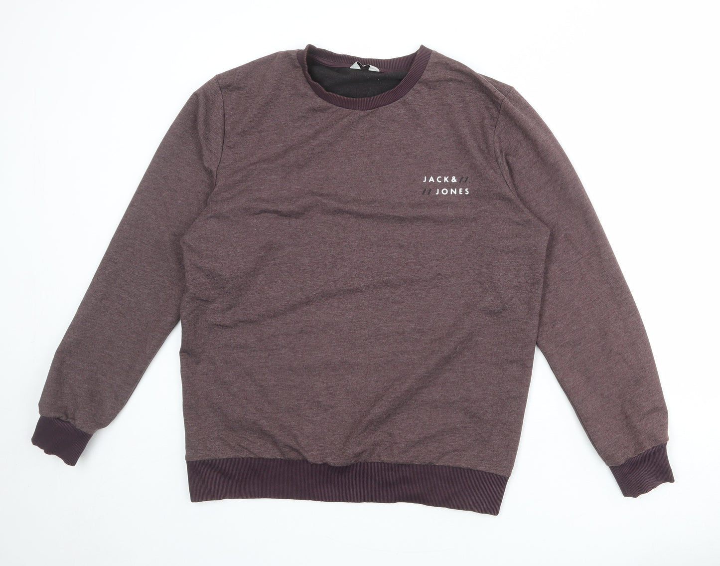 JACK & JONES Mens Red Cotton Pullover Sweatshirt Size L