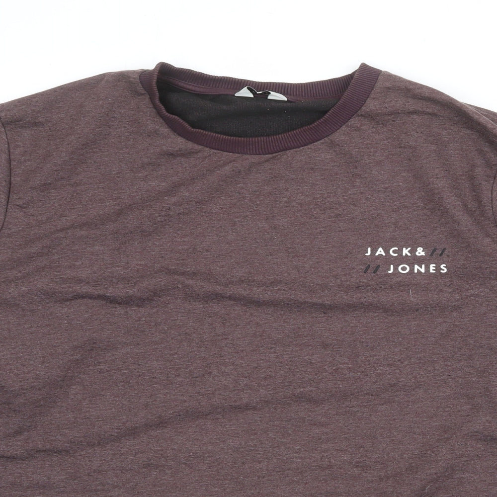 JACK & JONES Mens Red Cotton Pullover Sweatshirt Size L