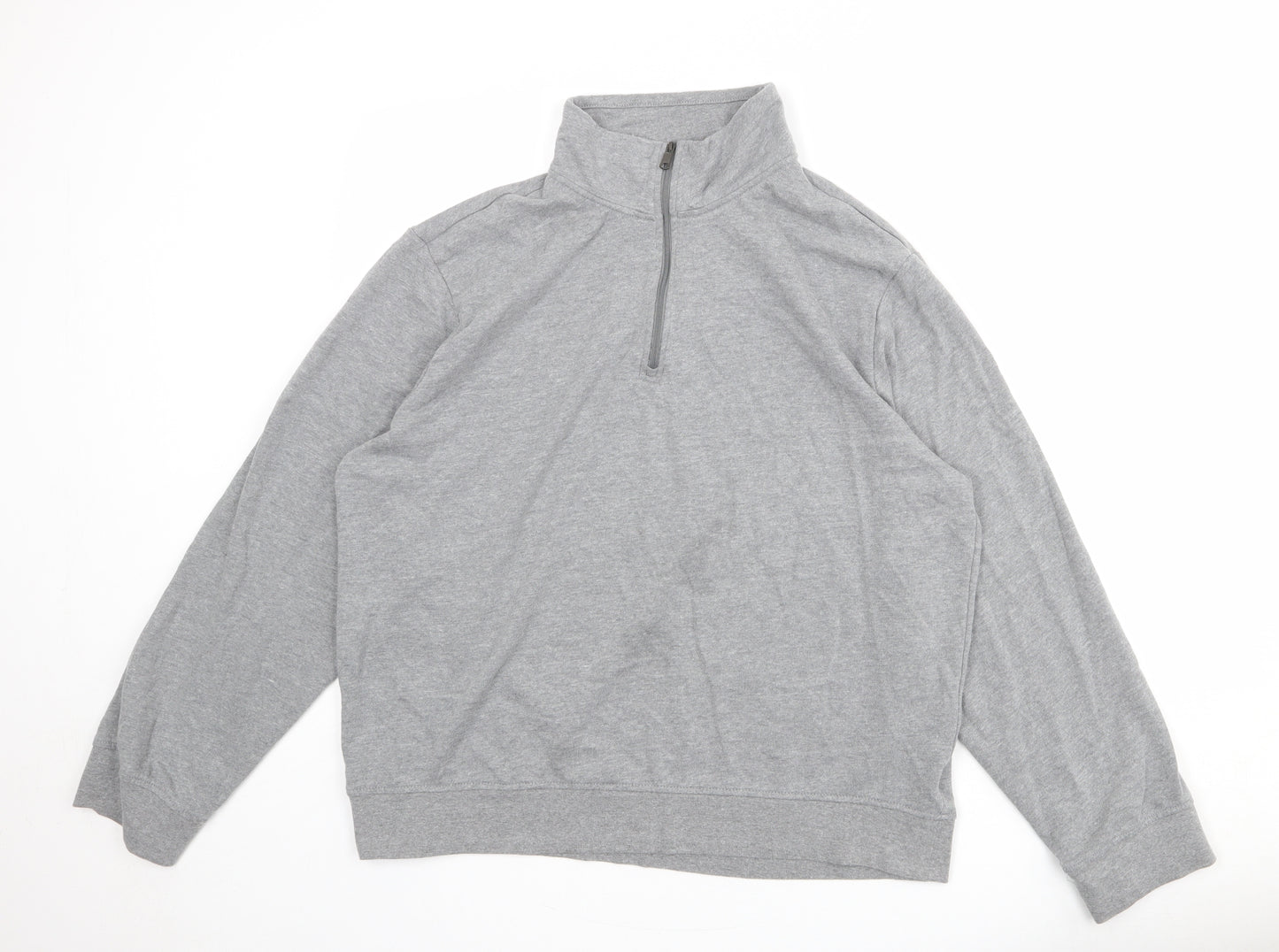 Amazon Womens Grey Cotton Pullover Sweatshirt Size XL Zip