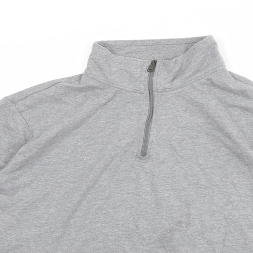 Amazon Womens Grey Cotton Pullover Sweatshirt Size XL Zip