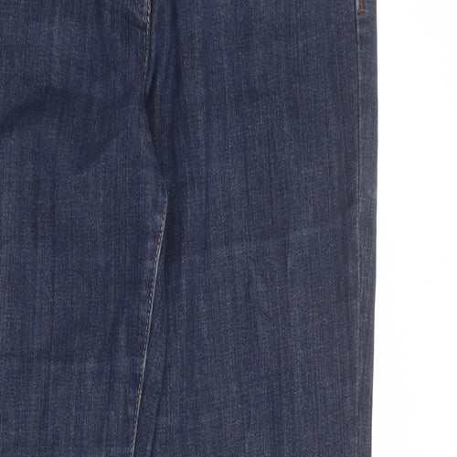 NEXT Womens Blue Cotton Straight Jeans Size 14 L29 in Slim Zip