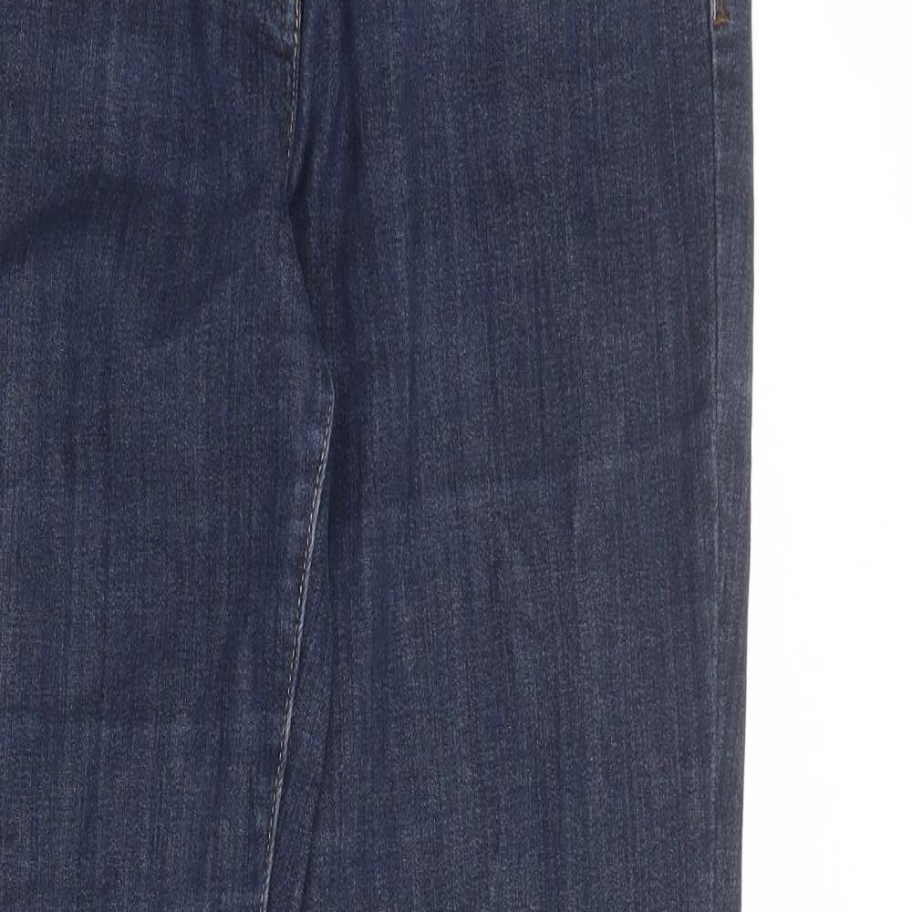 NEXT Womens Blue Cotton Straight Jeans Size 14 L29 in Slim Zip