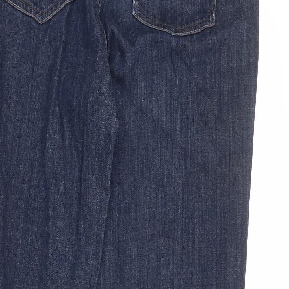 NEXT Womens Blue Cotton Straight Jeans Size 14 L29 in Slim Zip