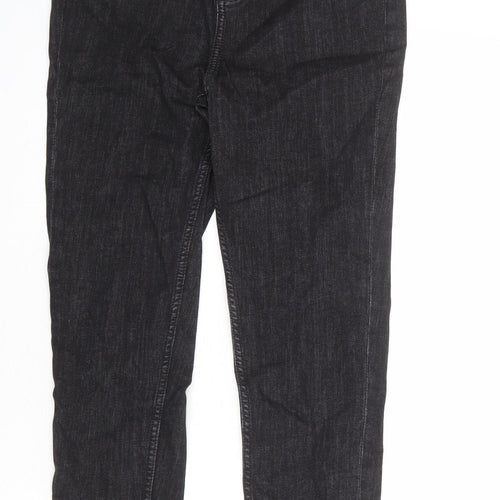 Marks and Spencer Womens Black Cotton Skinny Jeans Size 10 Regular Zip