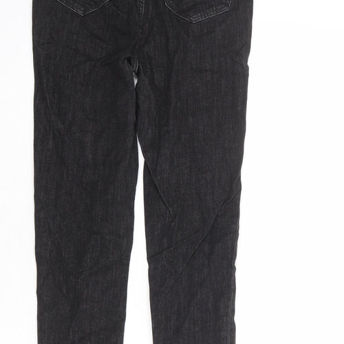 Marks and Spencer Womens Black Cotton Skinny Jeans Size 10 Regular Zip