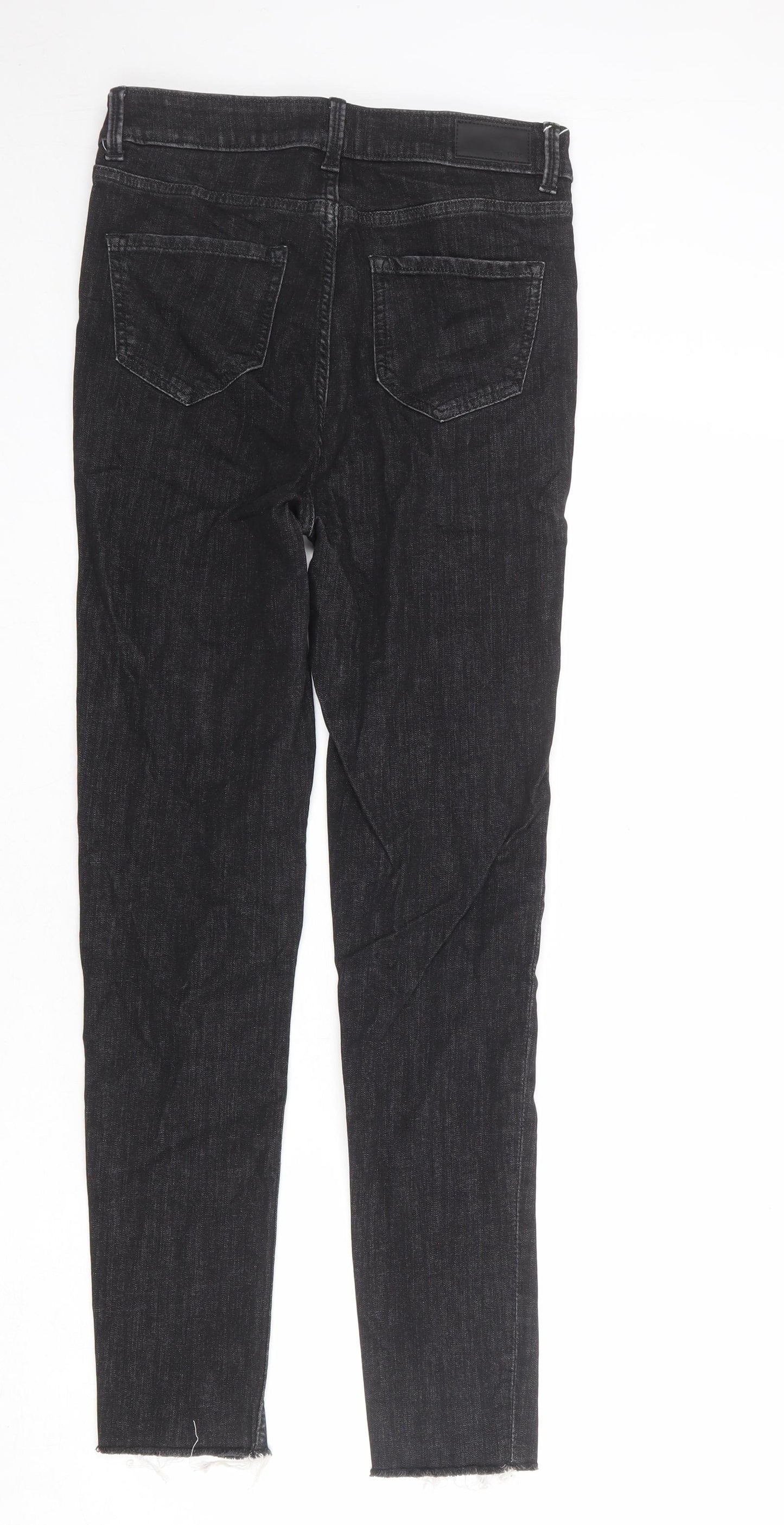 Marks and Spencer Womens Black Cotton Skinny Jeans Size 10 Regular Zip