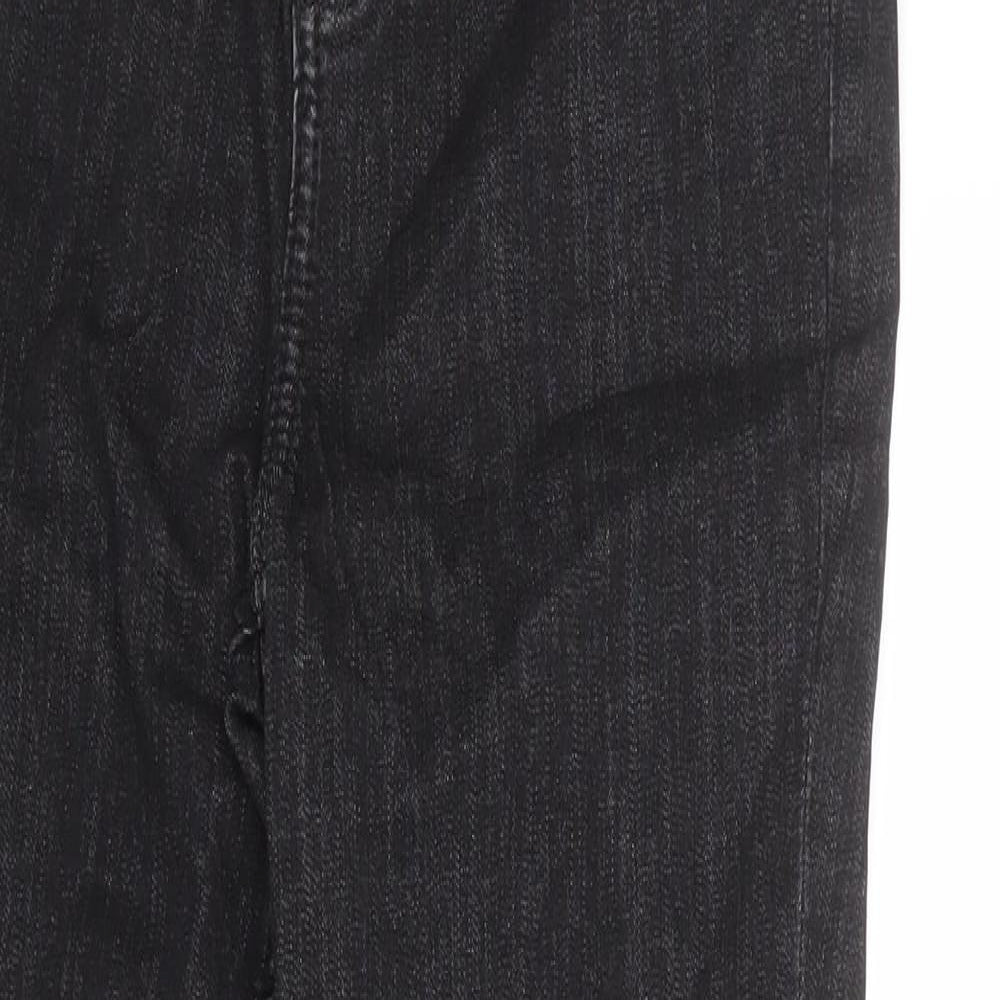 Marks and Spencer Womens Black Cotton Skinny Jeans Size 10 Regular Zip