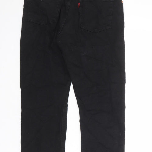 Levi's Mens Black Cotton Straight Jeans Size 32 in L27 in Regular Button