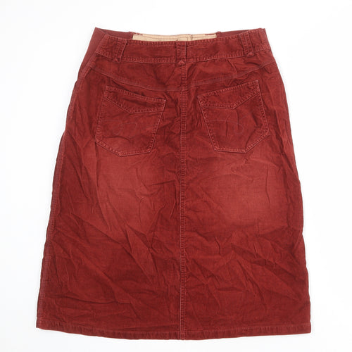 NEXT Womens Red Cotton Straight & Pencil Skirt Size 10 Zip