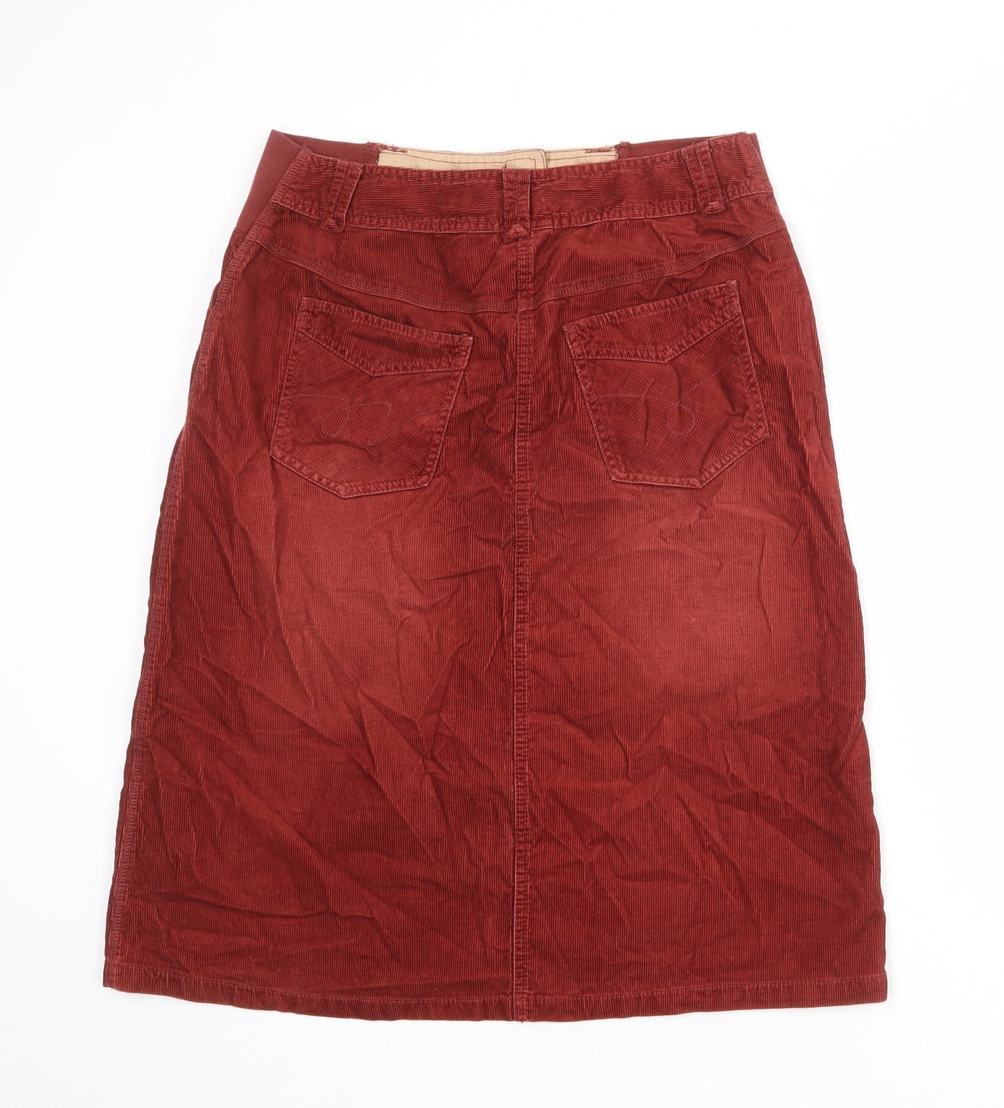 NEXT Womens Red Cotton Straight & Pencil Skirt Size 10 Zip