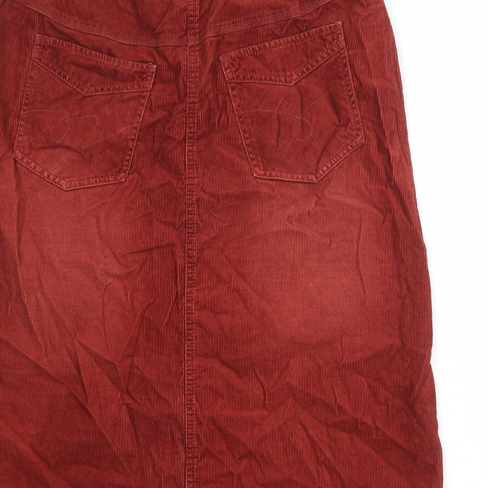 NEXT Womens Red Cotton Straight & Pencil Skirt Size 10 Zip