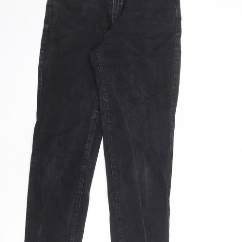 TU Womens Black Cotton Straight Jeans Size 10 L28 in Regular Zip