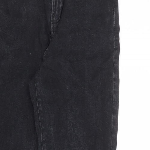 TU Womens Black Cotton Straight Jeans Size 10 L28 in Regular Zip