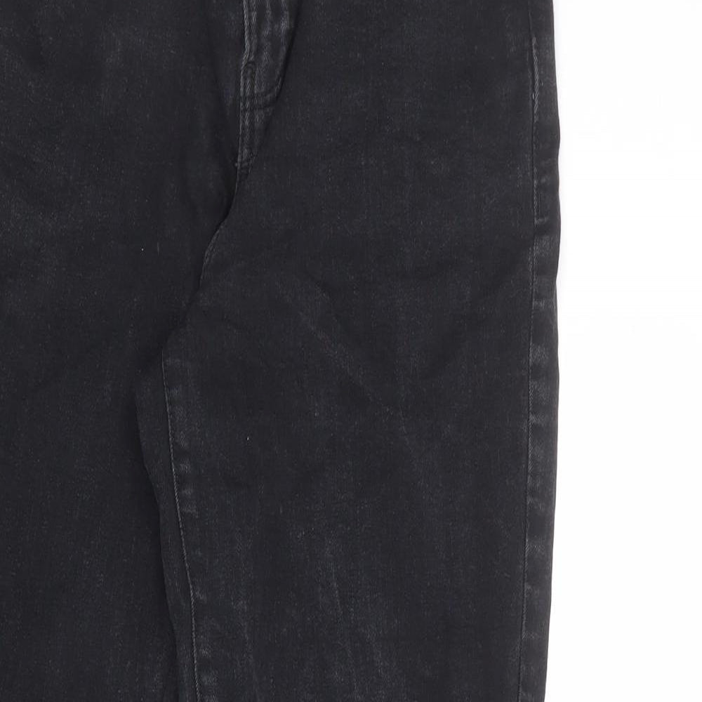TU Womens Black Cotton Straight Jeans Size 10 L28 in Regular Zip