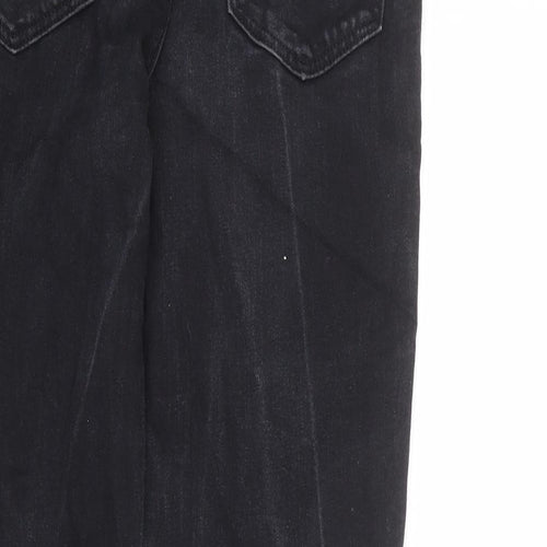 TU Womens Black Cotton Straight Jeans Size 10 L28 in Regular Zip