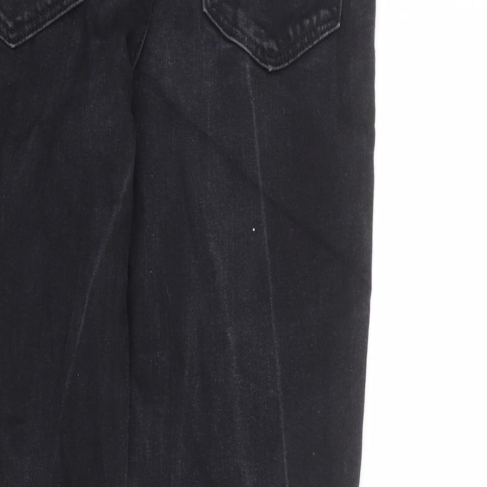 TU Womens Black Cotton Straight Jeans Size 10 L28 in Regular Zip