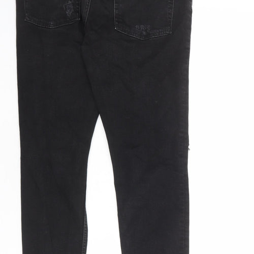 Bershka Womens Black Cotton Skinny Jeans Size 32 in L27 in Regular Zip