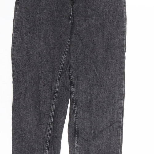 Pull&Bear Womens Grey Cotton Mom Jeans Size 8 L28 in Regular Zip