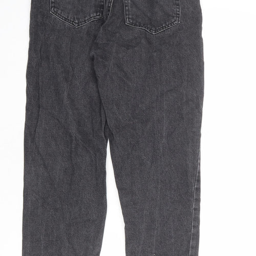 Pull&Bear Womens Grey Cotton Mom Jeans Size 8 L28 in Regular Zip