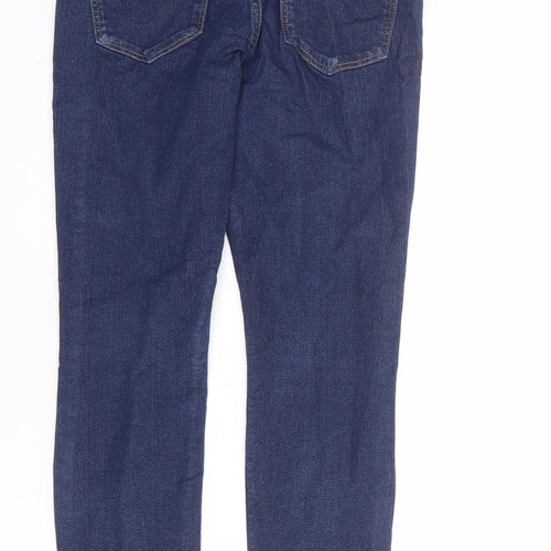H&M Womens Blue Cotton Skinny Jeans Size 10 L25 in Regular Zip