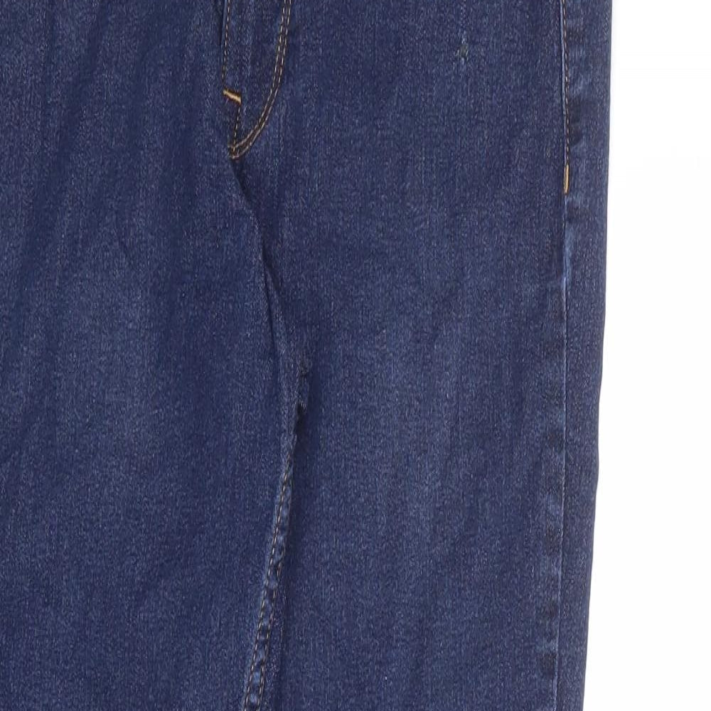 H&M Womens Blue Cotton Skinny Jeans Size 10 L25 in Regular Zip